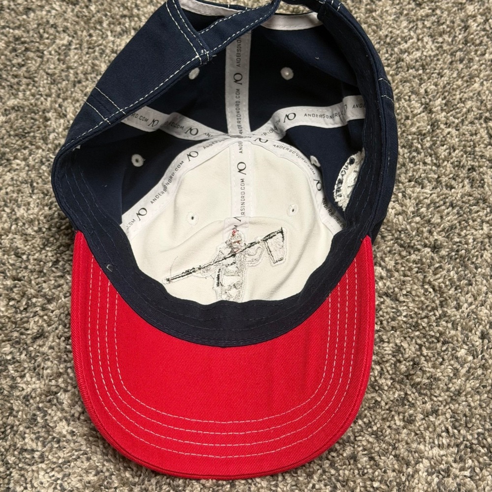 AndersonOrd Ohio State Buckeyes Golf Hat American Flag Caddie OSU Scarlet Gray - Picture 6 of 7